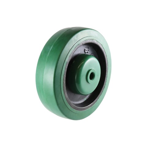 EASYROLL WHEEL 125MM GREEN RUBBER PREC BRG 10MM 